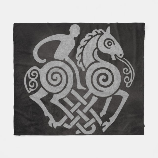 Manta Polar Odin Riding Sleipnir - Arte Viking de la mitología (Frente (Horizontal))
