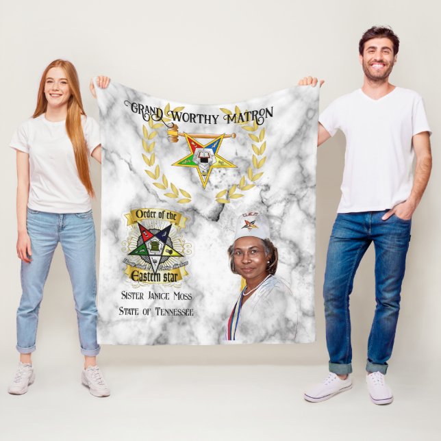 Manta Polar OES Grand Worthy Matron Fleece Blanket (In situ)