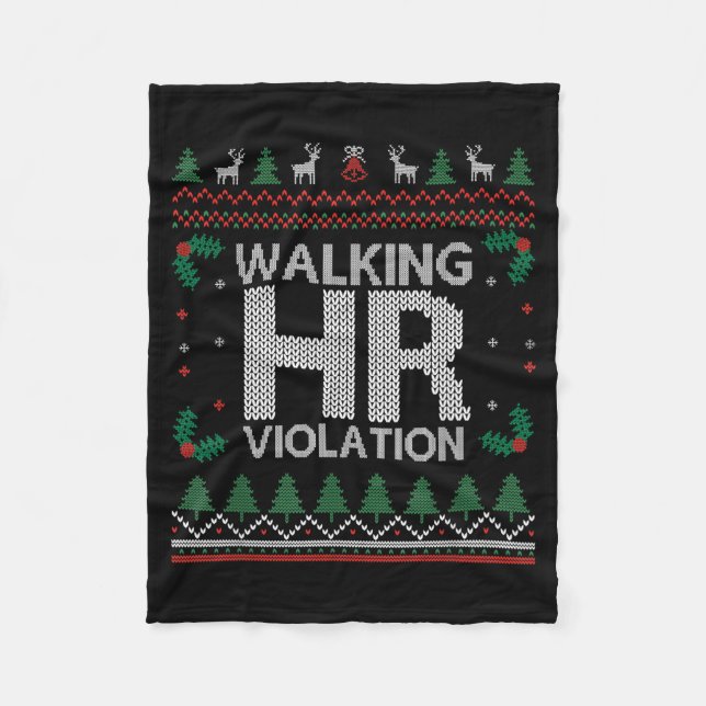 Manta Polar Office Ugly Christmas Funny Walking Hr Violation W (Anverso)