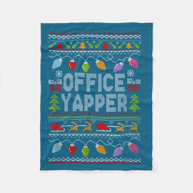 Manta Polar Office Yapper Ugly Sweater Christmas  (Anverso)