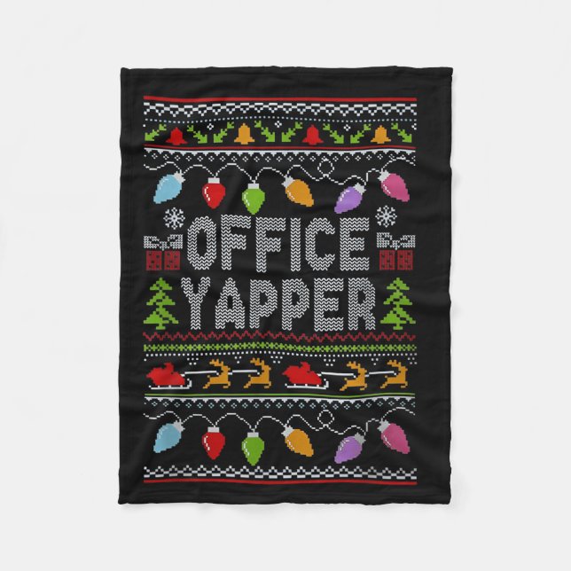 Manta Polar Office Yapper Ugly Sweater Christmas  (Anverso)