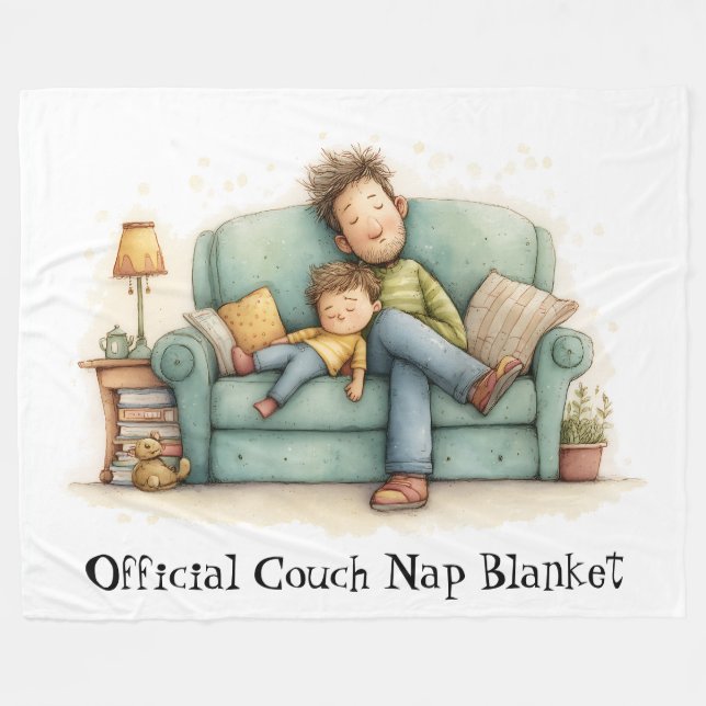 Manta Polar Official Couch Nap Blanket –Cozy Father’s Day Gift (Frente (Horizontal))