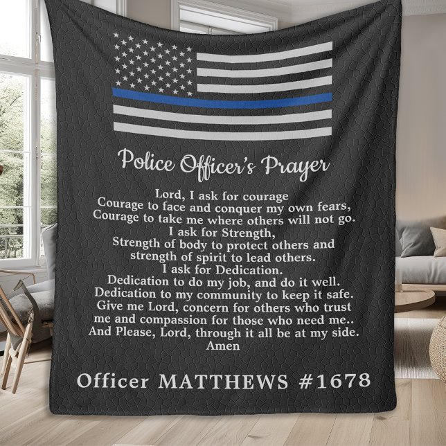Manta Polar Oficial de policía Oración Faux Leather Delgado Lí (Subido por el creador)