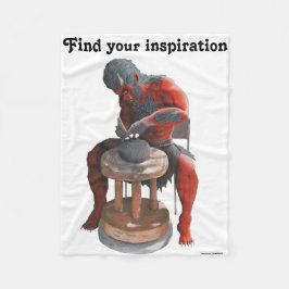 Manta Polar Ogre Potter haciendo alfarería Fantasía Art Blanke