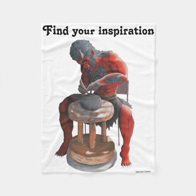 Manta Polar Ogre Potter haciendo alfarería Fantasía Art Blanke (Anverso)