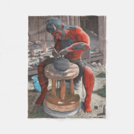 Manta Polar Ogro Fabricando la alfarería japonesa Fantasía Art