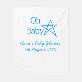 Manta Polar Oh bebé estrella azul bebé ducha agregar nombre pa