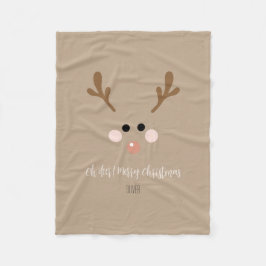 Manta Polar ¡Oh ciervo! Feliz Navidad