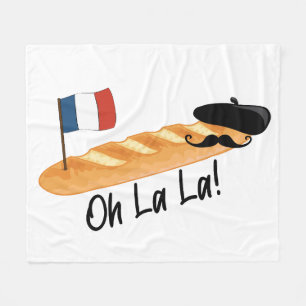 Manta Polar Oh La La - Francés Baguette - Gracioso Francófilo