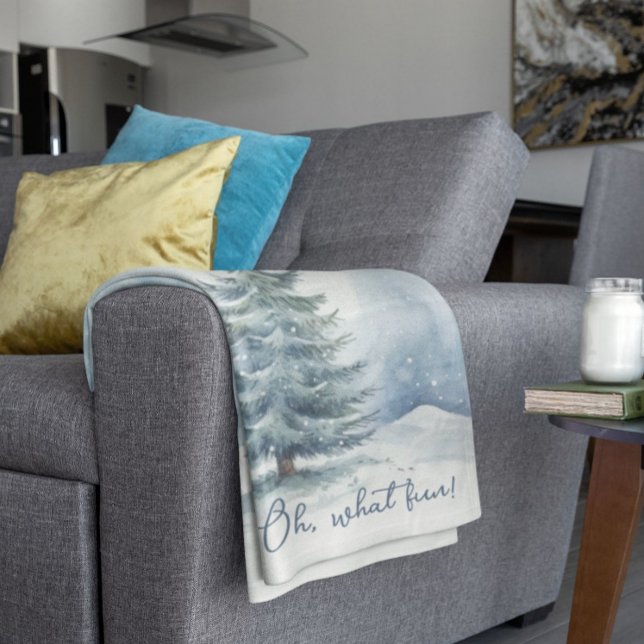 Manta Polar Oh Qué Nieve Divertida Cubierta Árbol Evergreen (Subido por el creador)