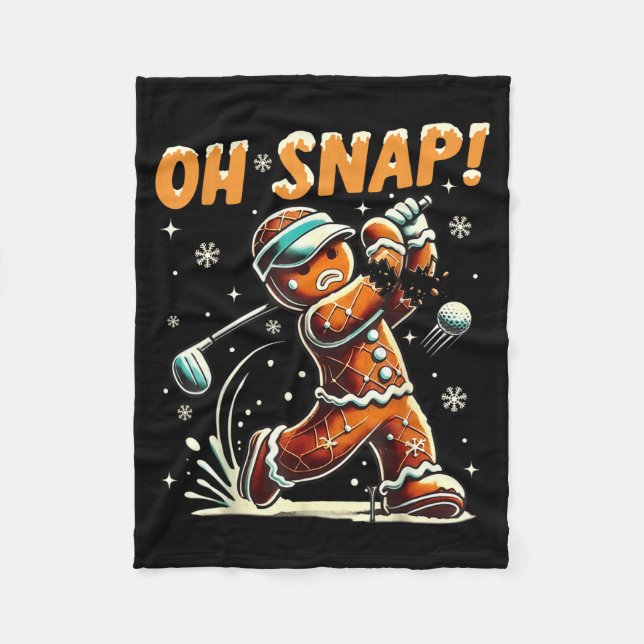 Manta Polar Oh Snap Gingerbread Golfer Golf Christmas Golfing  (Anverso)