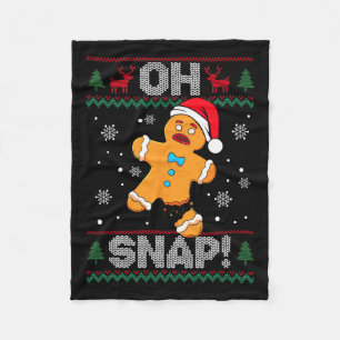 Manta Polar Oh Snap Gingerbread Man Cookie Navidades Funny Ugl