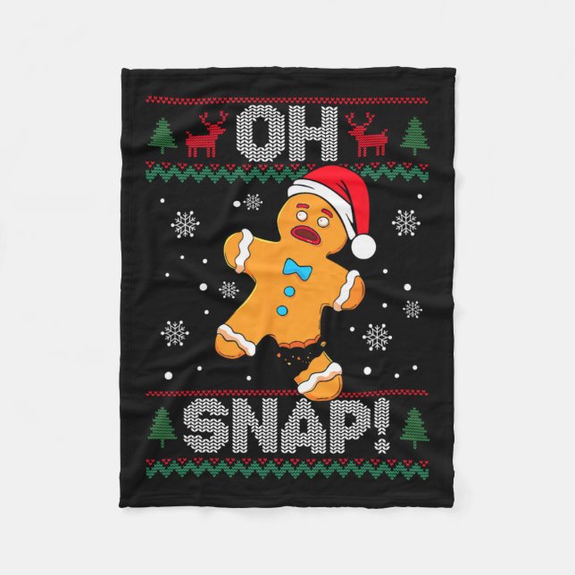 Manta Polar Oh Snap Gingerbread Man Cookie Navidades Funny Ugl (Anverso)