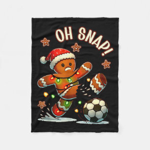 Manta Polar Oh Snap Hombre de Jengibre Navidad Fútbol 