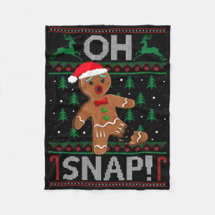 Manta Polar Oh Snap Hombre de Jengibre Navidad Galleta Diverti