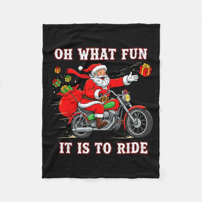 Manta Polar Oh What Fun It Is To Ride Motorcycle Biker Funny S (Anverso)