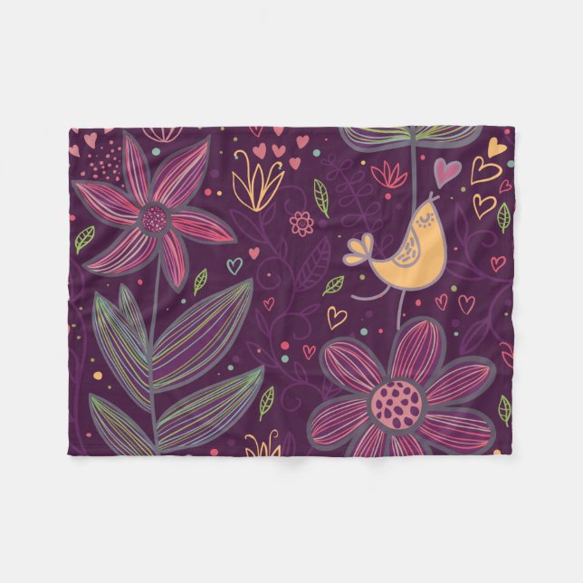 Manta Polar Oh Yellow Birdie Fleece Blanket (Frente (Horizontal))