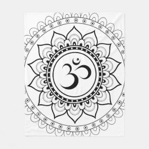Manta Polar Ohm Mandala Om Mandala White & Black