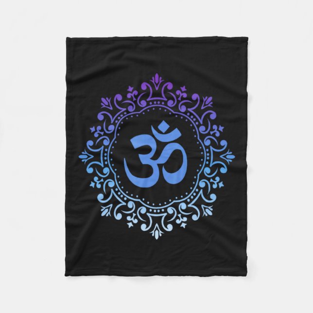 Manta Polar Ohm Yoga New Age Purple And Blue Mandala Sound Bat (Anverso)