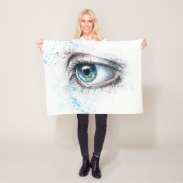 Manta Polar Ojo azul lloroso (tristeza, simpatía y depresión)