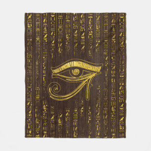 Manta Polar Ojo egipcio de oro de Horus y de hieroglyphics