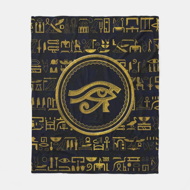 Manta Polar Ojo egipcio del oro de Horus - Wadjet (Anverso)