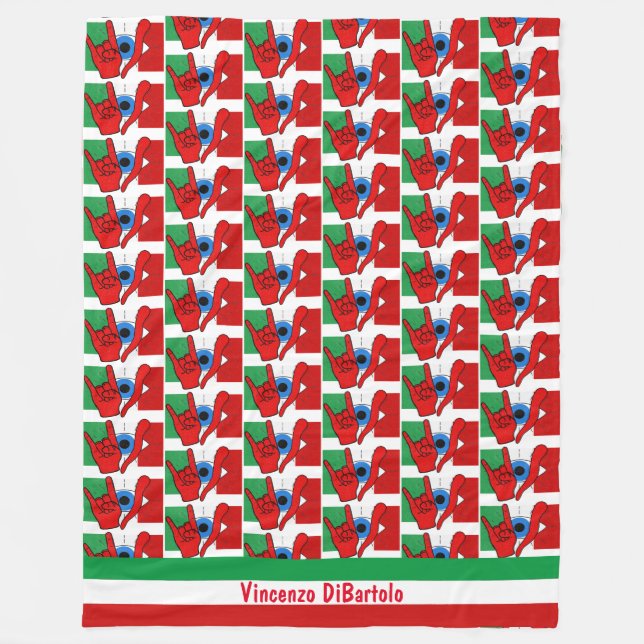 Manta Polar Ojo maléfico italiano-estadounidense malo malocchi (Anverso)