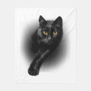 Manta Polar Ojos amarillos de gato negro