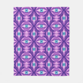 Manta Polar Ojos Azules en Follaje Púrpura Oscuro Arte Botánic