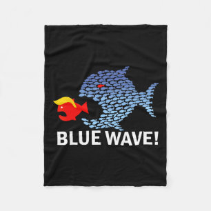 Manta Polar Ola Azul 2024 Gracioso Pescado Grande Comer Pescad