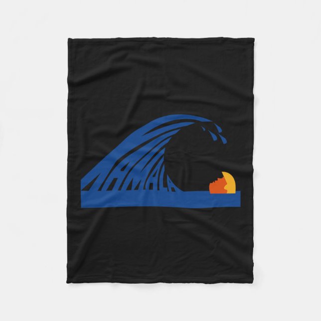 Manta Polar Ola Cuta De Ola Azul Kamala Para Kamala Funny Tru (Anverso)