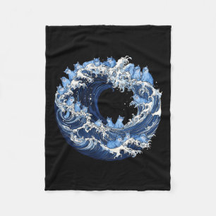 Manta Polar Ola De Gatos Azules Para Kamala