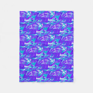 Manta Polar Olas celestes: El mármol azul blanco y morado