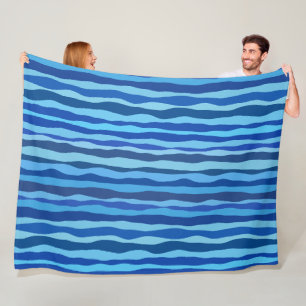 Manta Polar Olas de azul cian naví celeste cobalt blue