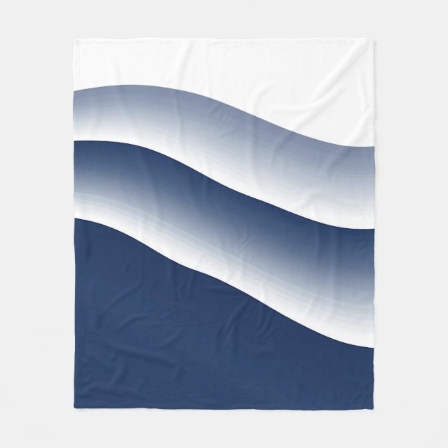Manta Polar Olas de Océano Azules Abstractas (Anverso)