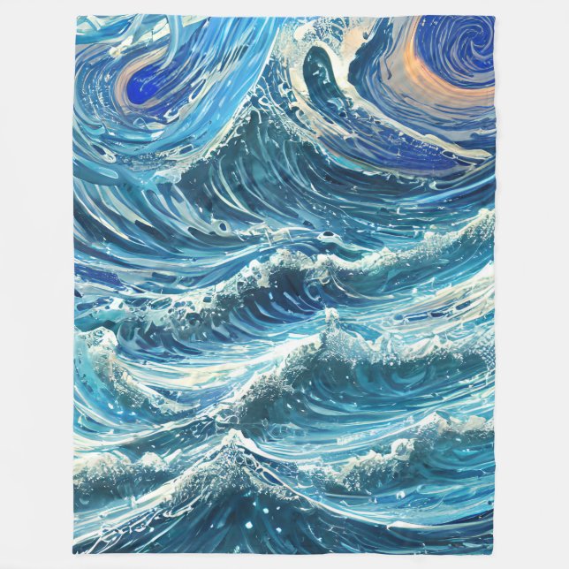 Manta Polar Olas del océano azul (Anverso)