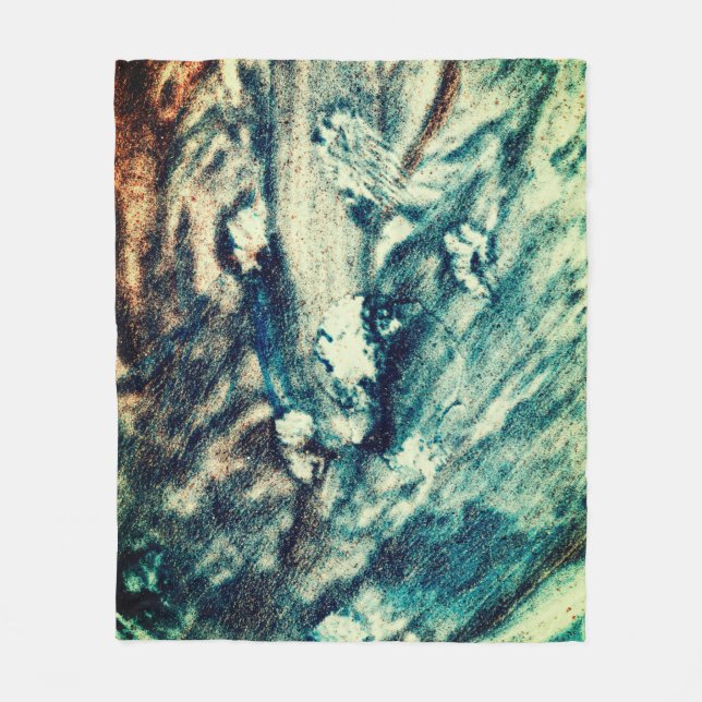 Manta Polar Olas del océano azul y blanco (Anverso)