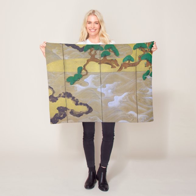 Manta Polar Olas en Matsushima (derecha), Tawaraya Sotatsu (In situ)