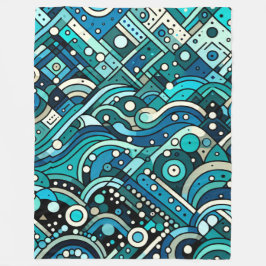 Manta Polar "Olas oceánicas art decó"