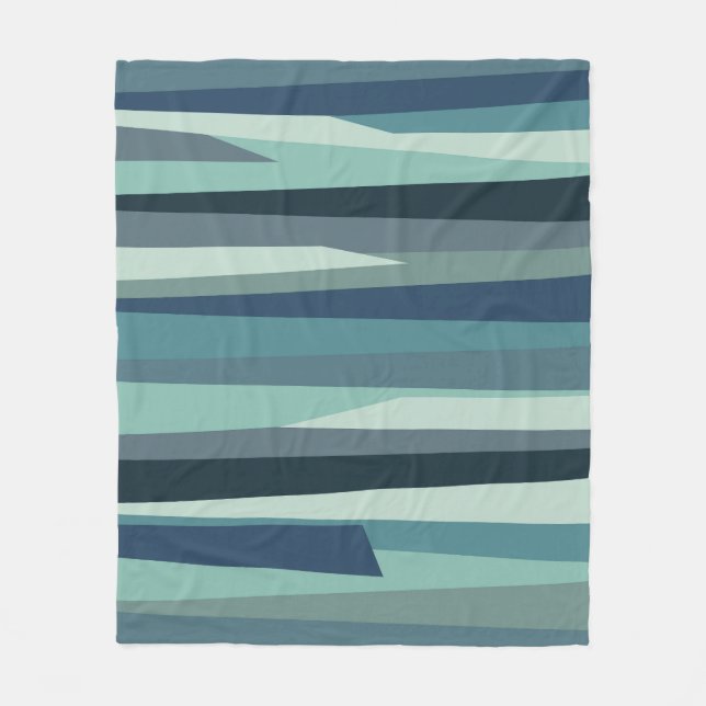 Manta Polar Olas oceánicas geométricas azules (Anverso)