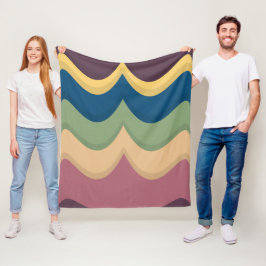Manta Polar Olas Retro Pastel