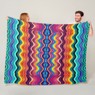 Manta Polar Olas Suaves Colores Bohemios Festivos