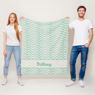 Manta Polar Olas Verdes Espuma de Mar Decoración Costera Perso