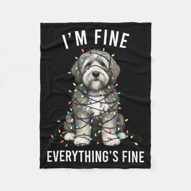 Manta Polar Old English Sheepdog Christmas I'm Fine Everything (Anverso)
