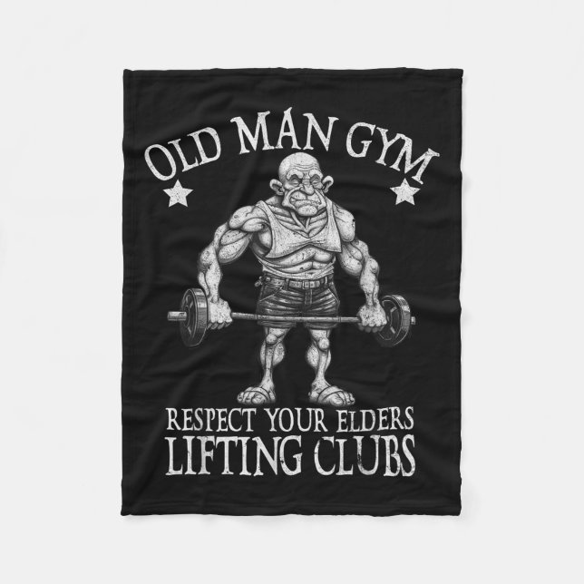 Manta Polar Old Man Gym Respect Your Elders Funny Workout Body (Anverso)