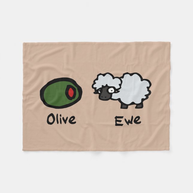 Manta Polar Olive Ewe (Te Amo) (Frente (Horizontal))