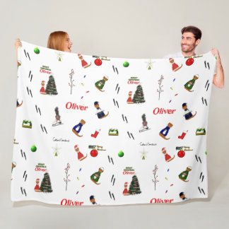Manta Polar Oliver La Nutria Navidad Patrón Aleatorio
