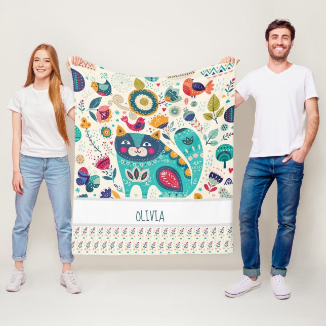 Manta Polar OLIVIA - Chicas llaman regalo - ACOGEDOR GATO DE A (In situ)