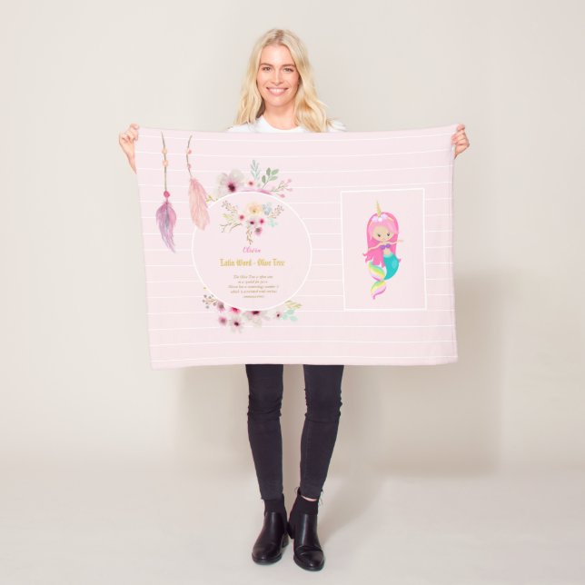 Manta Polar OLIVIA: Nombre de Chica significa regalo - Sirenit (In situ)