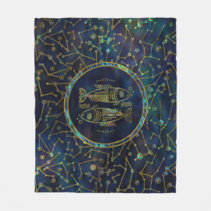 Manta Polar Olmo del oro del zodiaco de Piscis en la